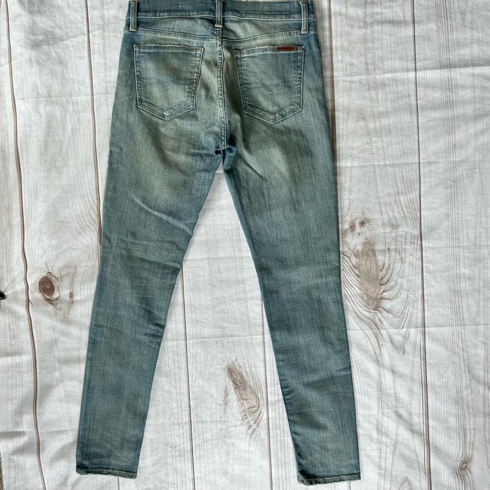 Ralph Lauren Polo distressed mid rise skinny denim jeans grunge bohemian punk 8 - Picture 6 of 11